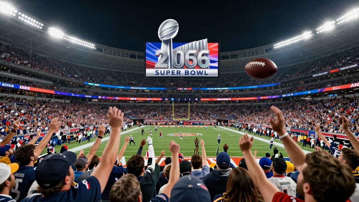 2026 Super Bowl stadium lights and crowd
